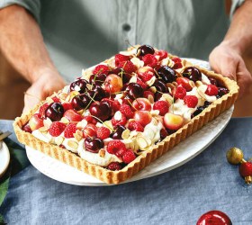 Cherry, Raspberry and Almond Tart